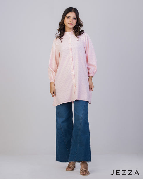 Refined Ease: Mandarin Collar Everyday Top 65731